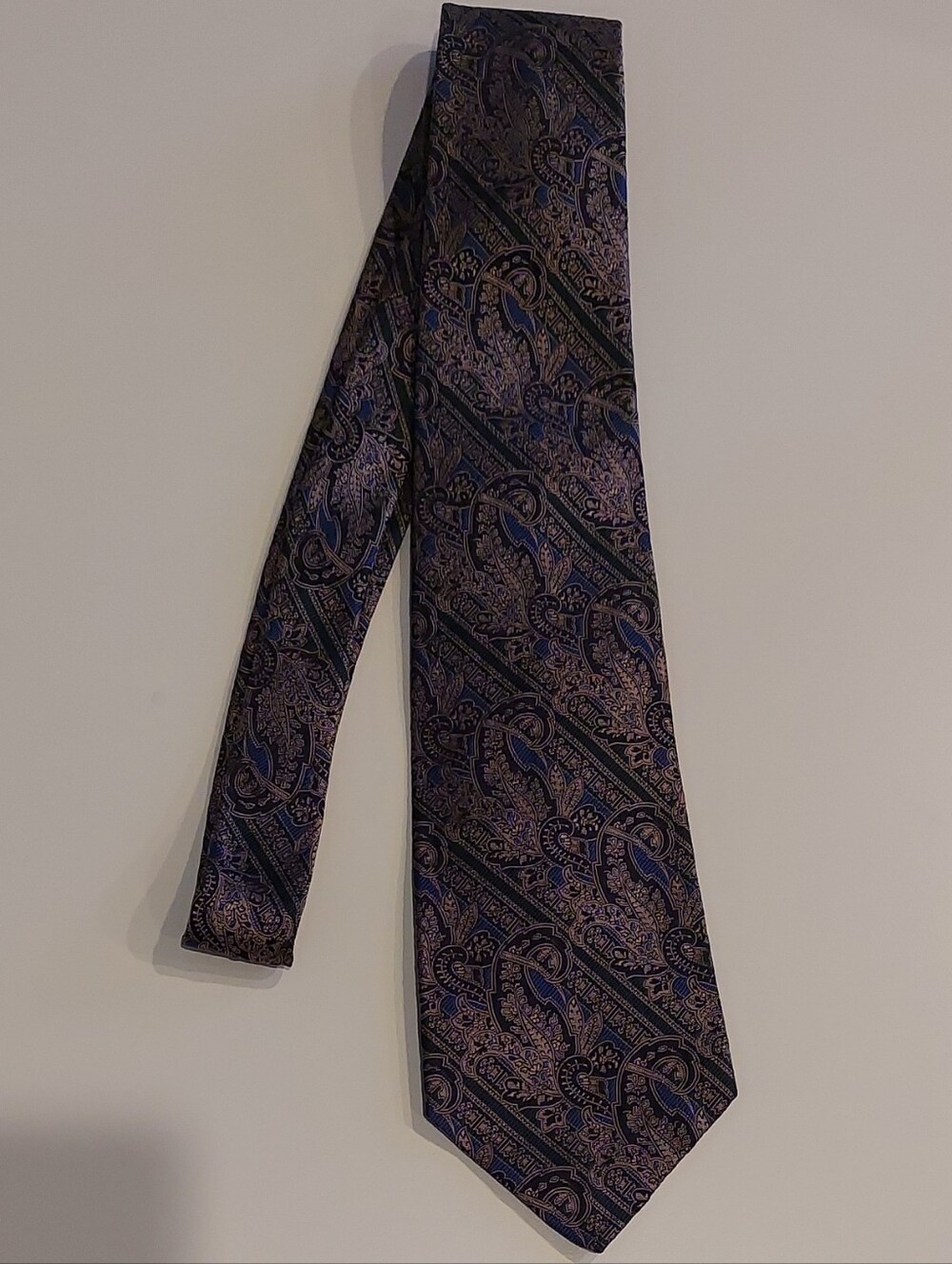 Vintage Polo By Ralph Lauren Navy and Black Paisley Silk Tie